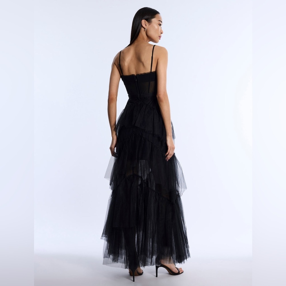 BCBGMAXAZRIA 
Oly Tiered Ruffle Tulle Evening Gown - Picture 5 of 16